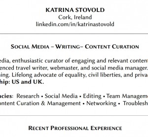 screenshot of my CV